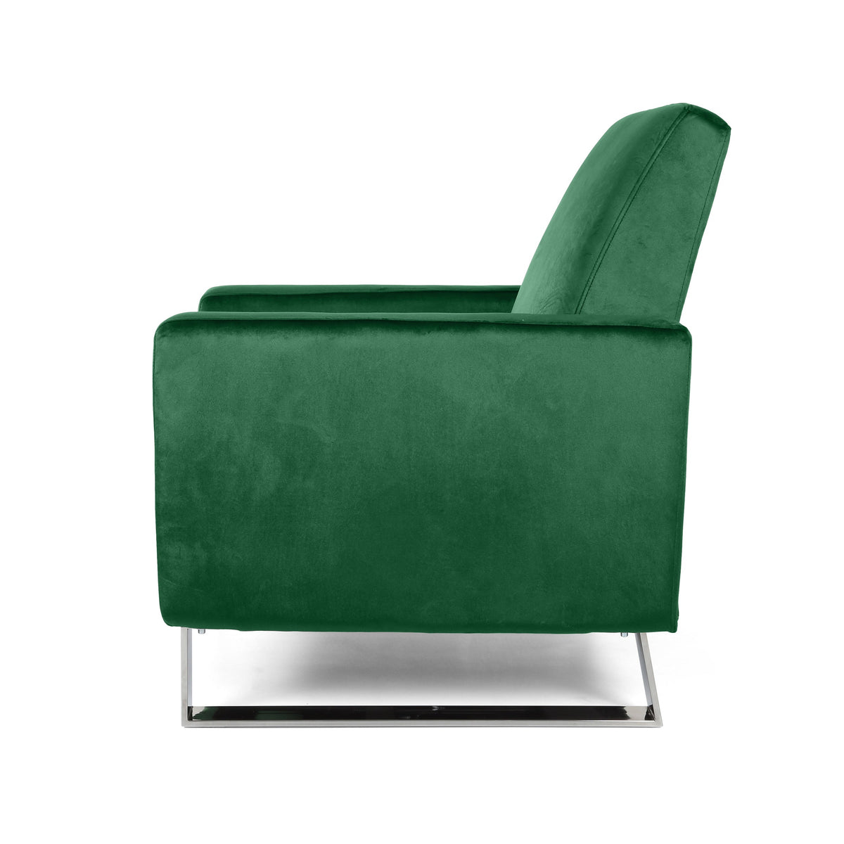 Velvet Push Back Recliner with Metal Legs - Emerald or Blue, photo 10 of 10