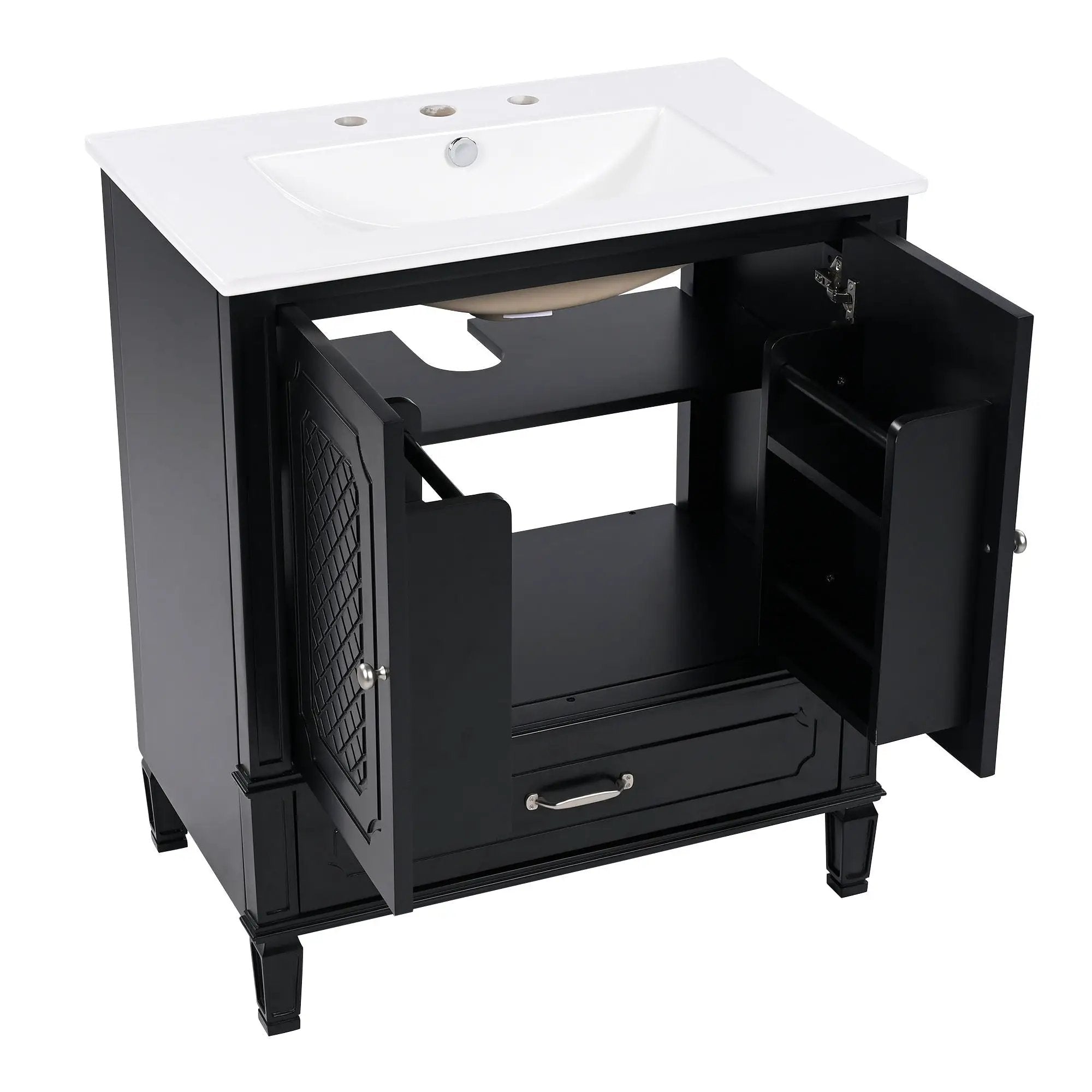 Bathroom Vanity With Sink, Soft Closing Door, Multi Functional Storage by HouseOfZazla