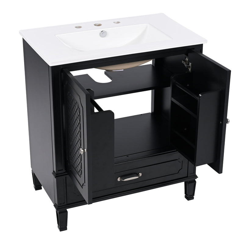 Bathroom Vanity With Sink, Soft Closing Door, Multi Functional Storage by HouseOfZazla