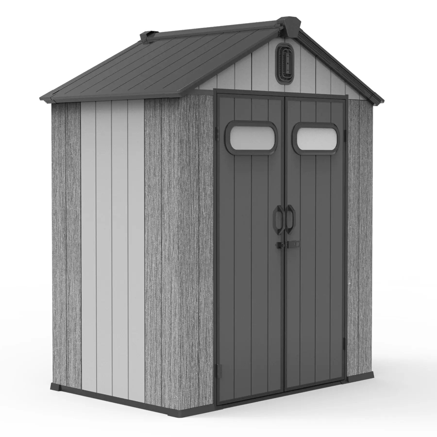 6x4FT Outdoor Resin Storage Shed with Transparent Windows & Louvered Vents by HouseOfZazla