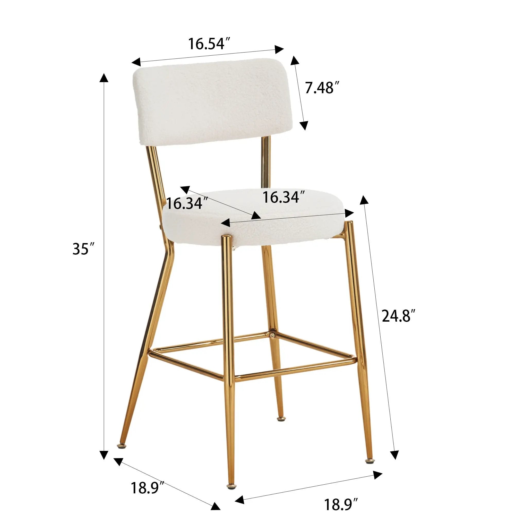 Modern Teddy Fabric Upholstered Bar Stools by HouseOfZazla