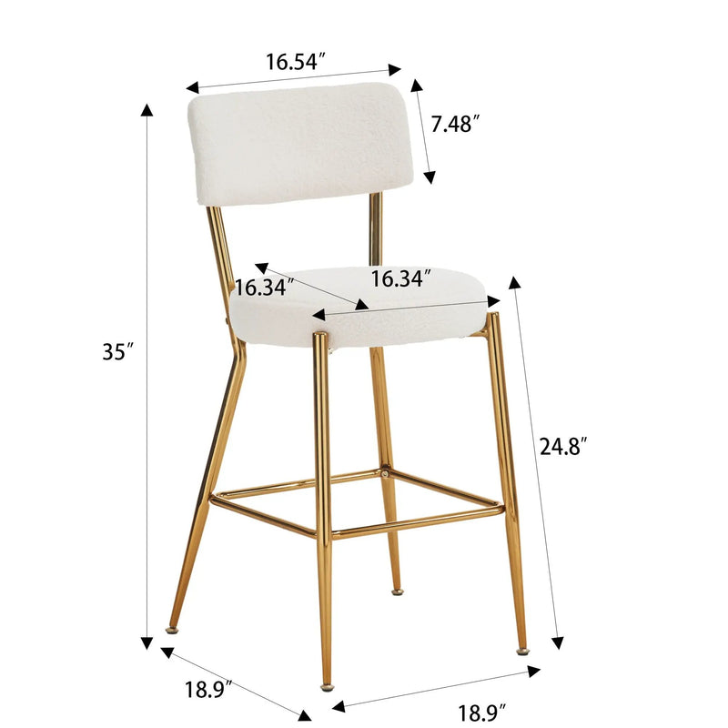 Modern Teddy Fabric Upholstered Bar Stools by HouseOfZazla
