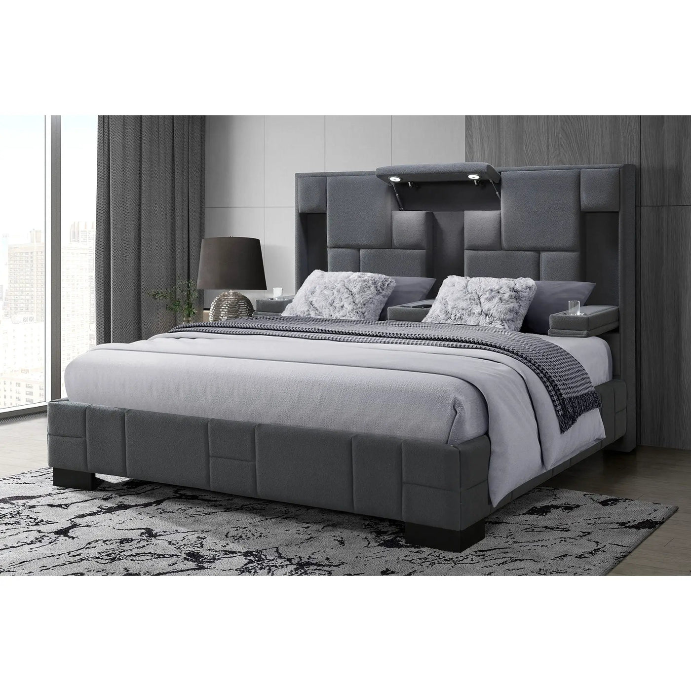 Yaris - Contemporary Bed With Wireless Charging And LED Lights by HouseOfZazla