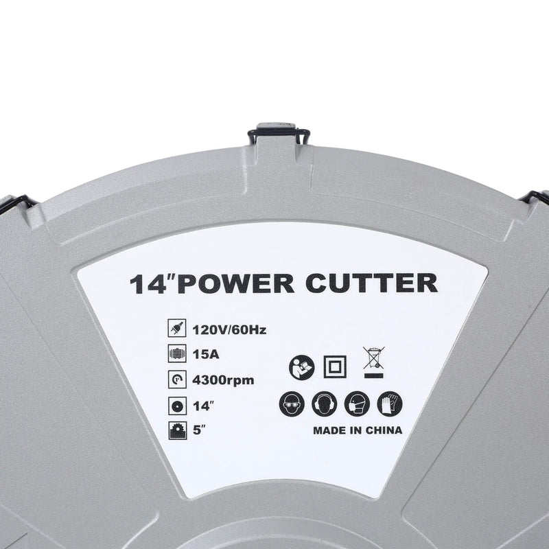 Portable Electric Corded Circular Concrete Saw 14" Wet / Dry Cutter 2600W Green Steel With Water Line & Guide Roller - Green by HouseOfZazla