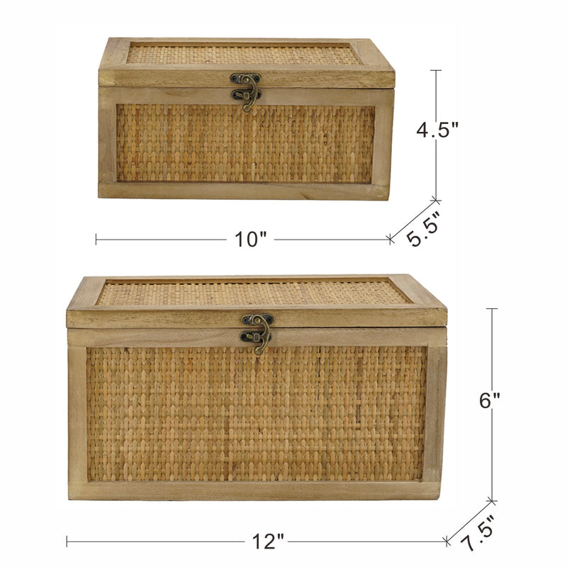 Set of 2 Woven Rattan Decorative Boxes, photo 8 of 8