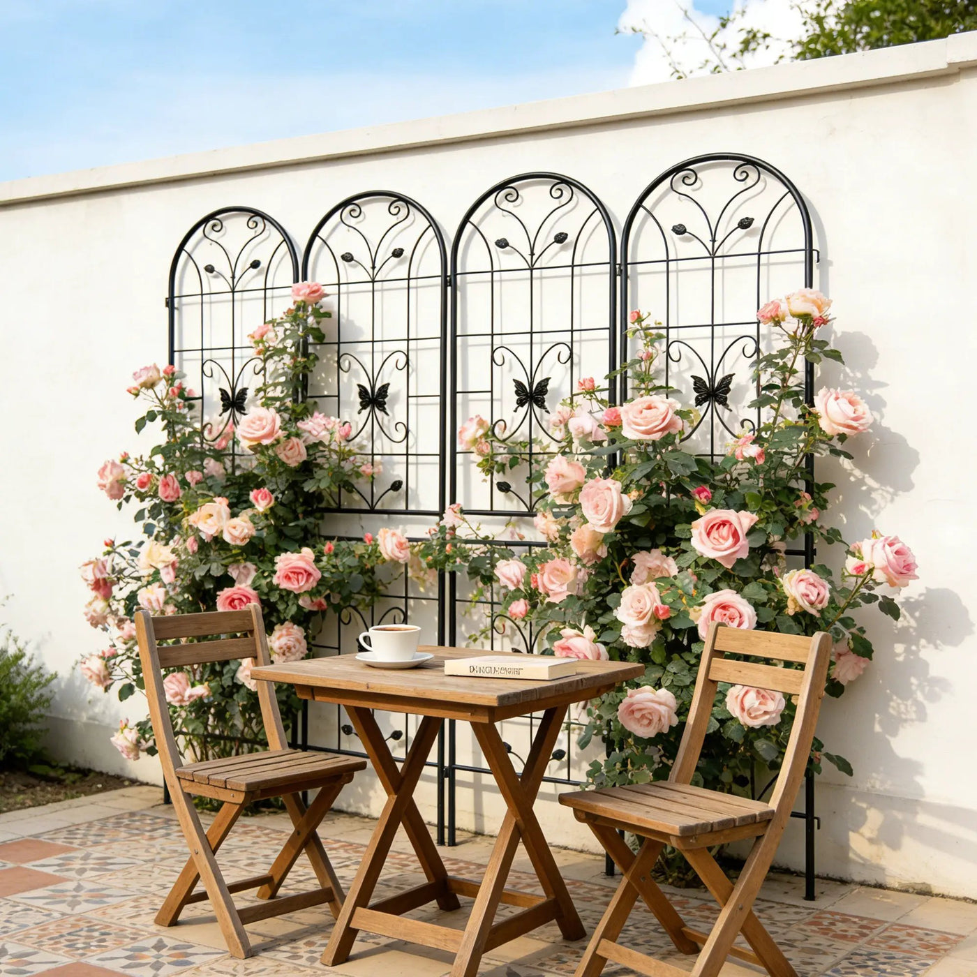 2 Pack Metal Garden Trellis 86.7" x 19.7" by HouseOfZazla