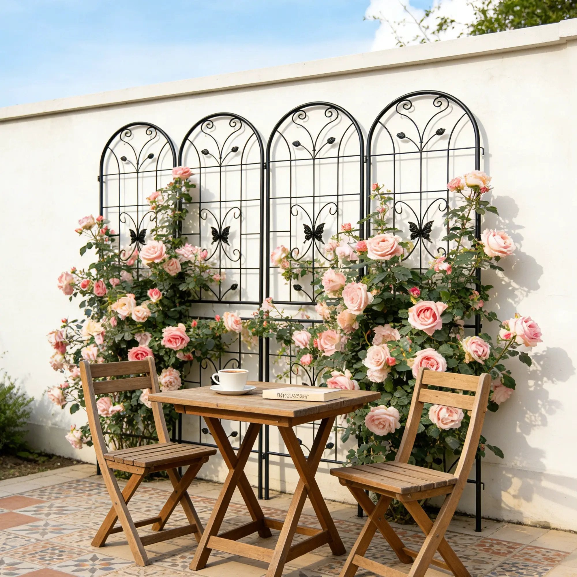 2 Pack Metal Garden Trellis 86.7" x 19.7" by HouseOfZazla
