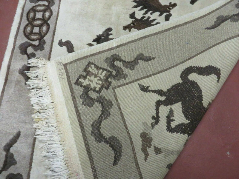 4' X 6' Modern Tibetan Nepal Art Deco Chinese Hand Knotted Wool Rug Horses Nice by Jewel Rugs