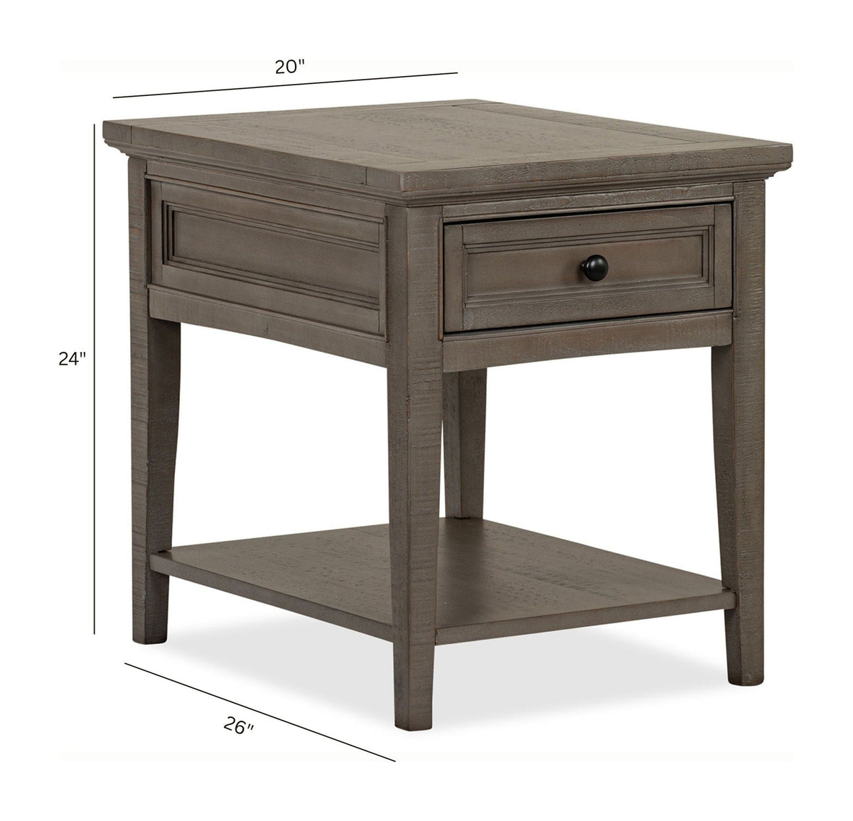 Paxton Place - Rectangular End Table - Dovetail Gray, photo 6 of 7