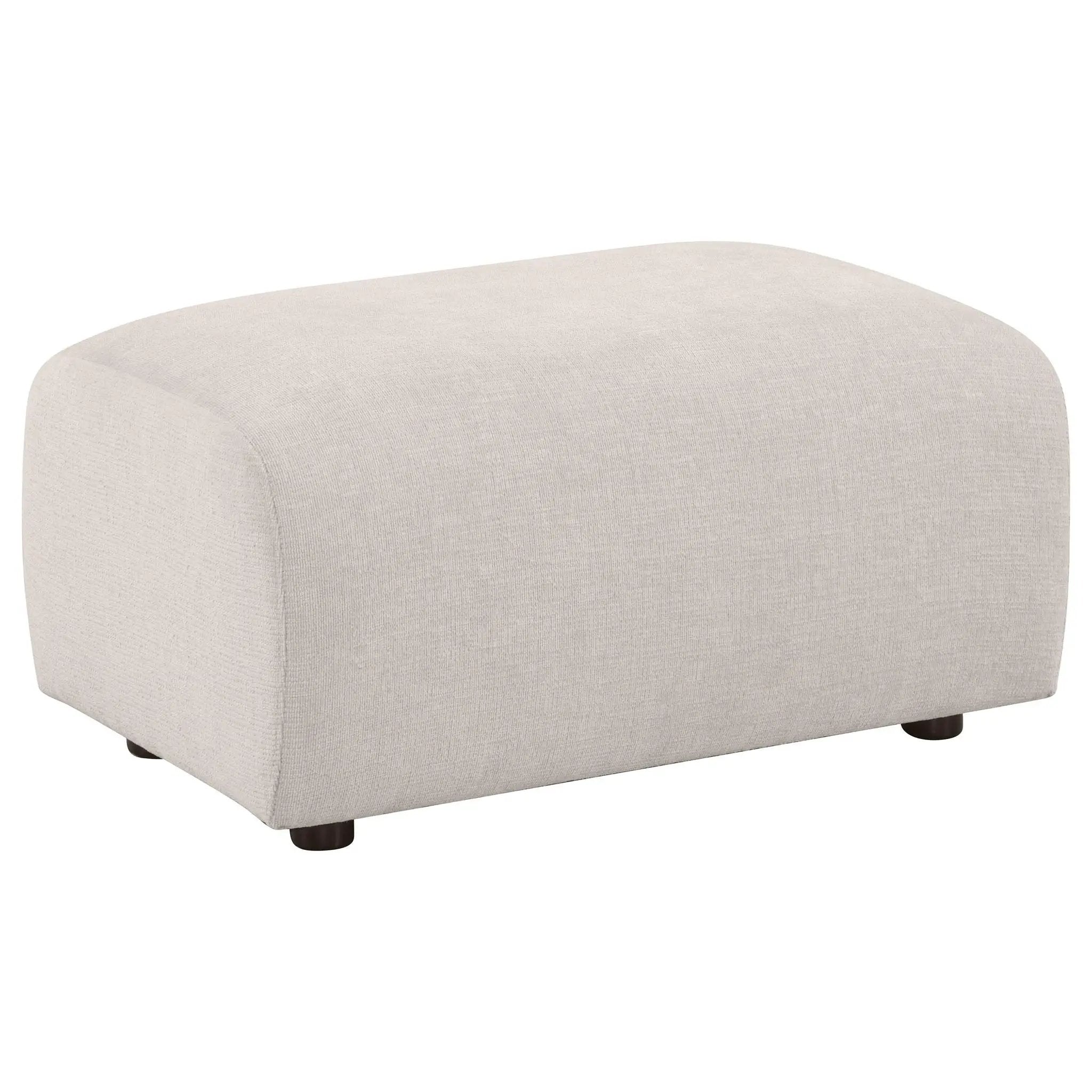 Burnett Chenille Upholstered Ottoman Ivory by Unique Piece Furniture
