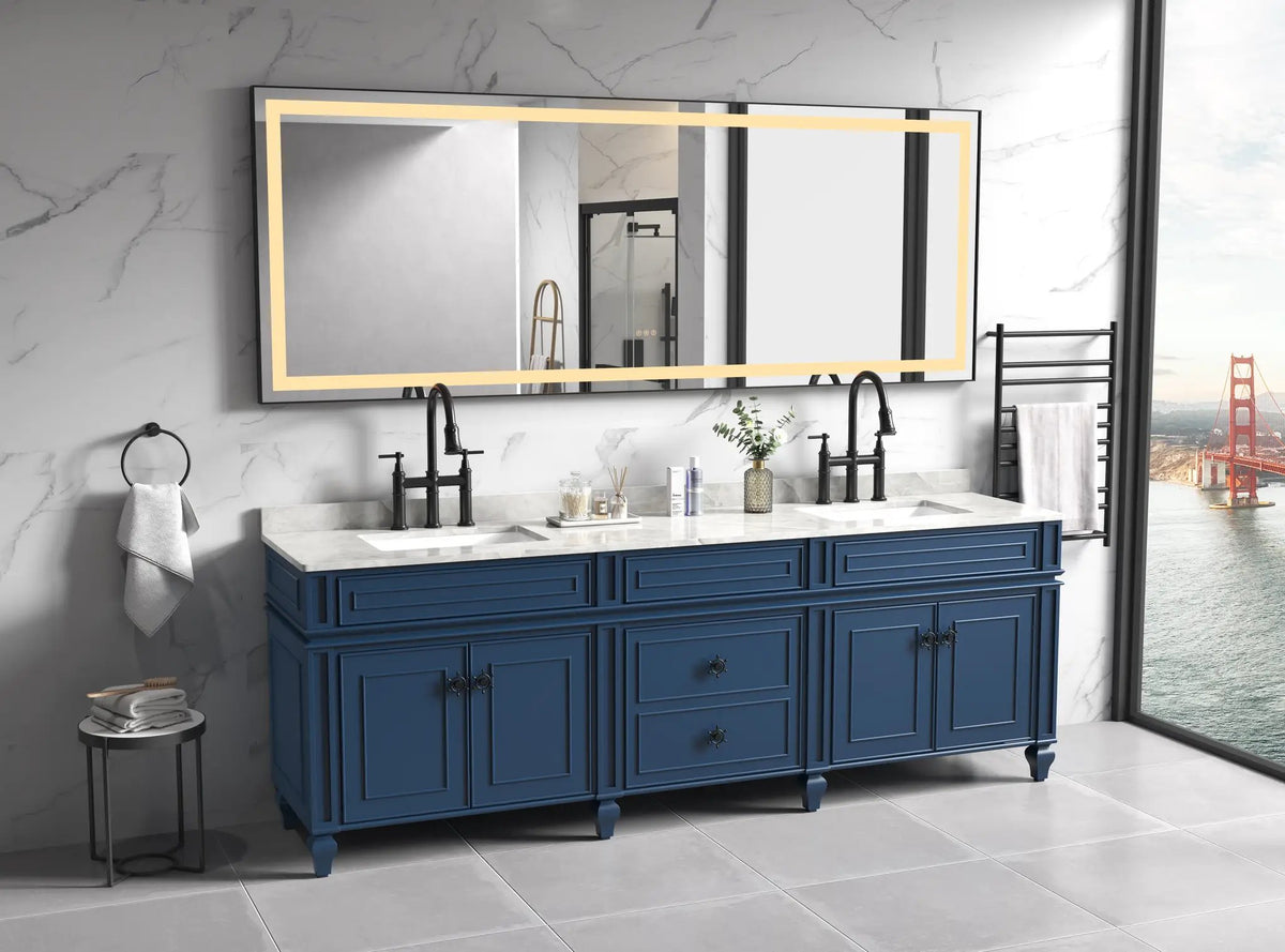 118" x 36" LED Bathroom Mirror with Aluminum Frame by HouseOfZazla