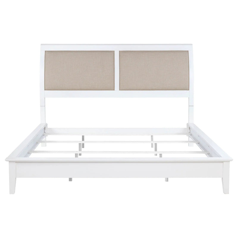 Bexhill 56-inch Upholstered Eastern King Panel Bed White by Unique Piece Furniture