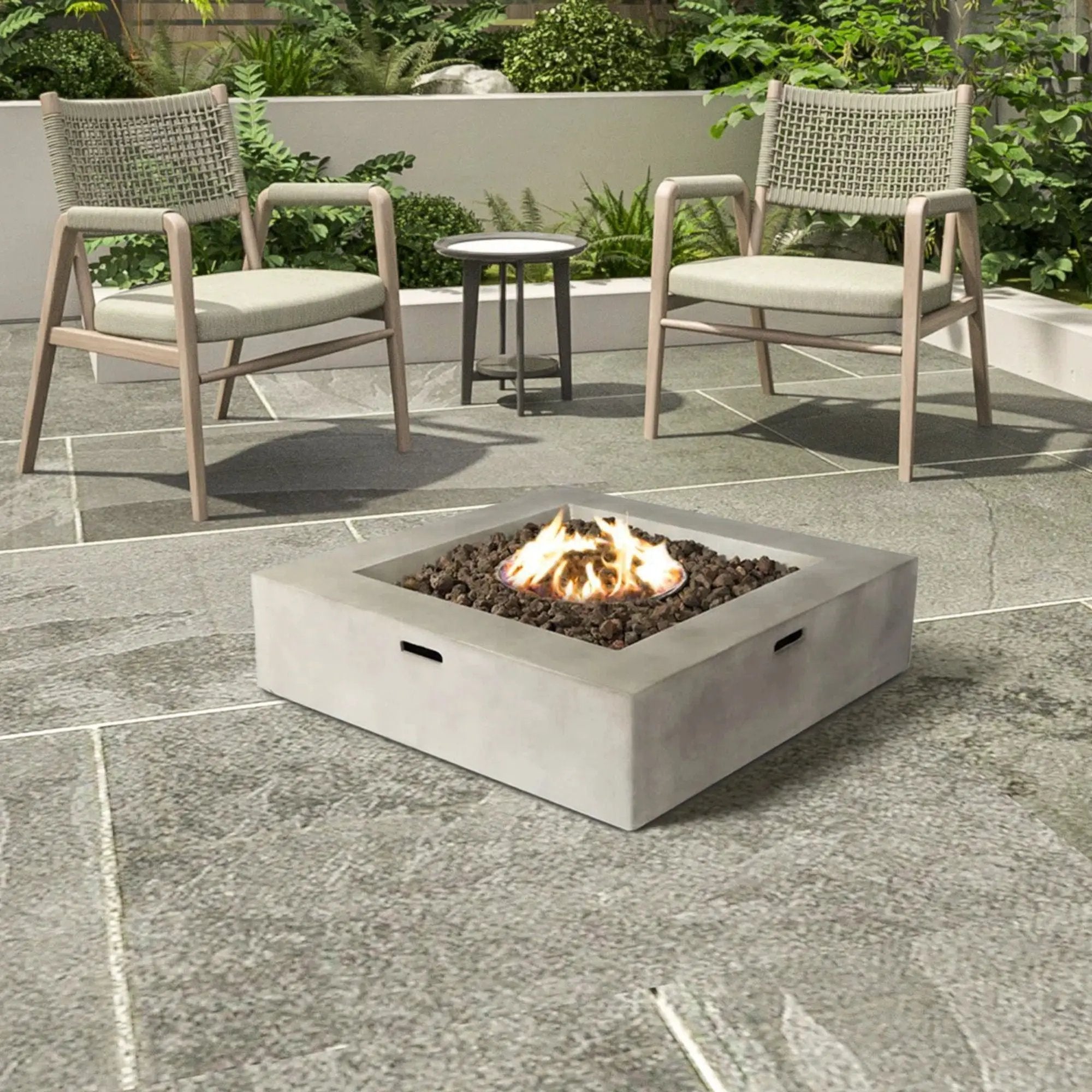 Outdoor Fire Pit Table - Natural / White by Unique Piece Furniture