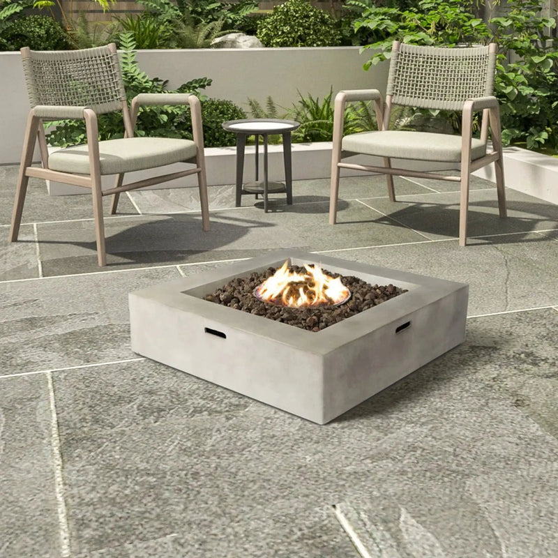Outdoor Fire Pit Table - Natural / White by Unique Piece Furniture