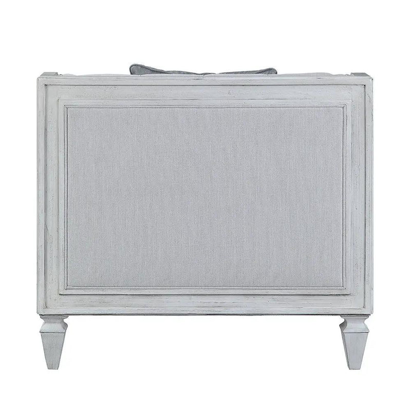 Katia - Chair With Pillow - Light Gray Linen & Weathered White by Unique Piece Furniture