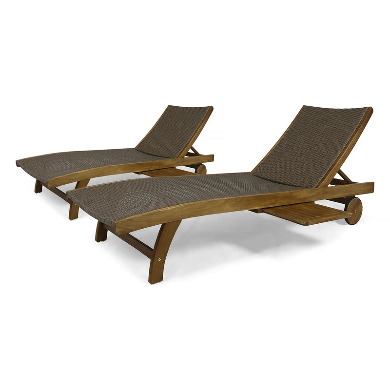 Banzai Chaise Lounge with Pull-Out Tray [Set of 2 Pcs] by HouseOfZazla