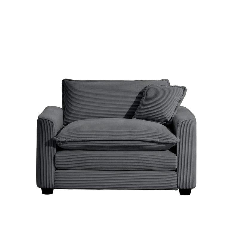 Modern Classic Fabric Single Chair Deep Seat Sofa With Pillow by HouseOfZazla