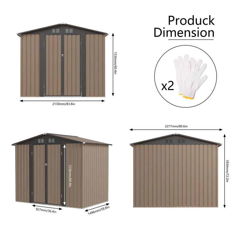 8FT x 6FT Garden Shed with Apex Roof by HouseOfZazla