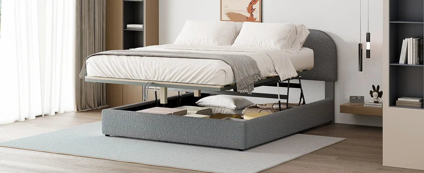 Upholstered Platform Bed With Hydraulic Storage System by HouseOfZazla