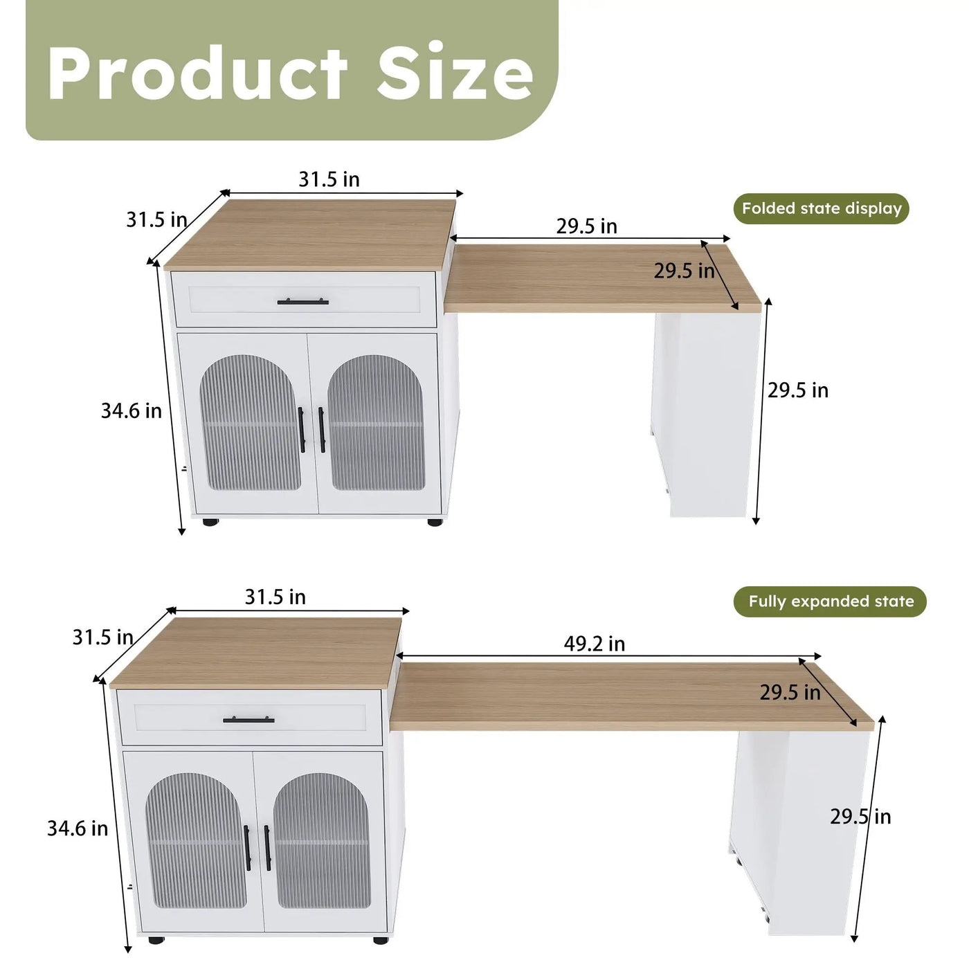 Expandable Kitchen Island With Power Outlet by HouseOfZazla