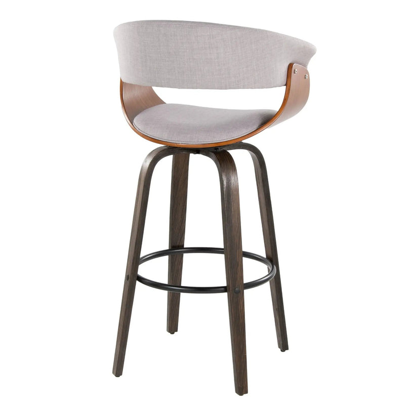 Vintage Mod - Mid Century Modern Fixed Height Barstool With Swivel & Round Footrest (Set of 2) by HouseOfZazla