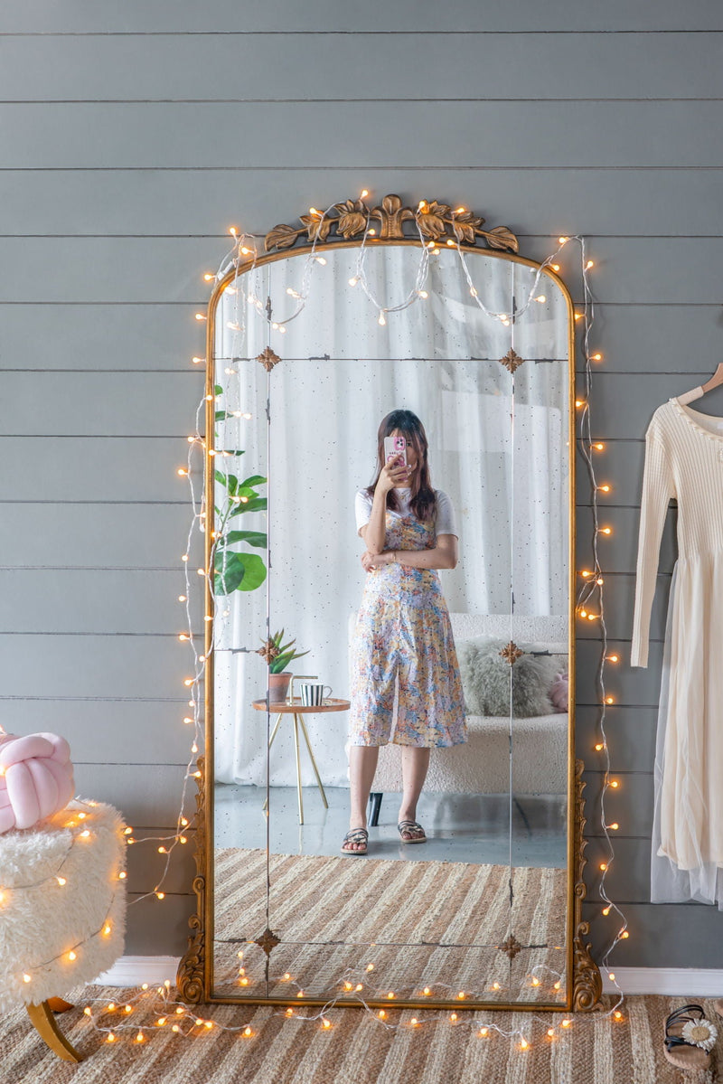 Gold Full Length Floor Mirror with Antique Metal Frame - 40.2" x 76"