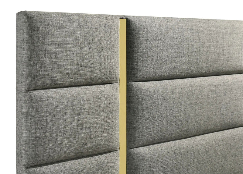 Ines 56-inch Fabric Upholstered Queen Panel Bed Grey by Unique Piece Furniture