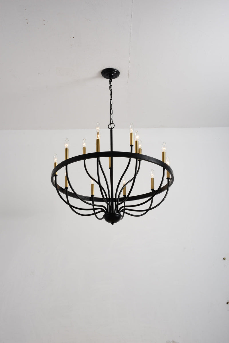 18-Light Industrial Iron Candle Chandelier by HouseOfZazla