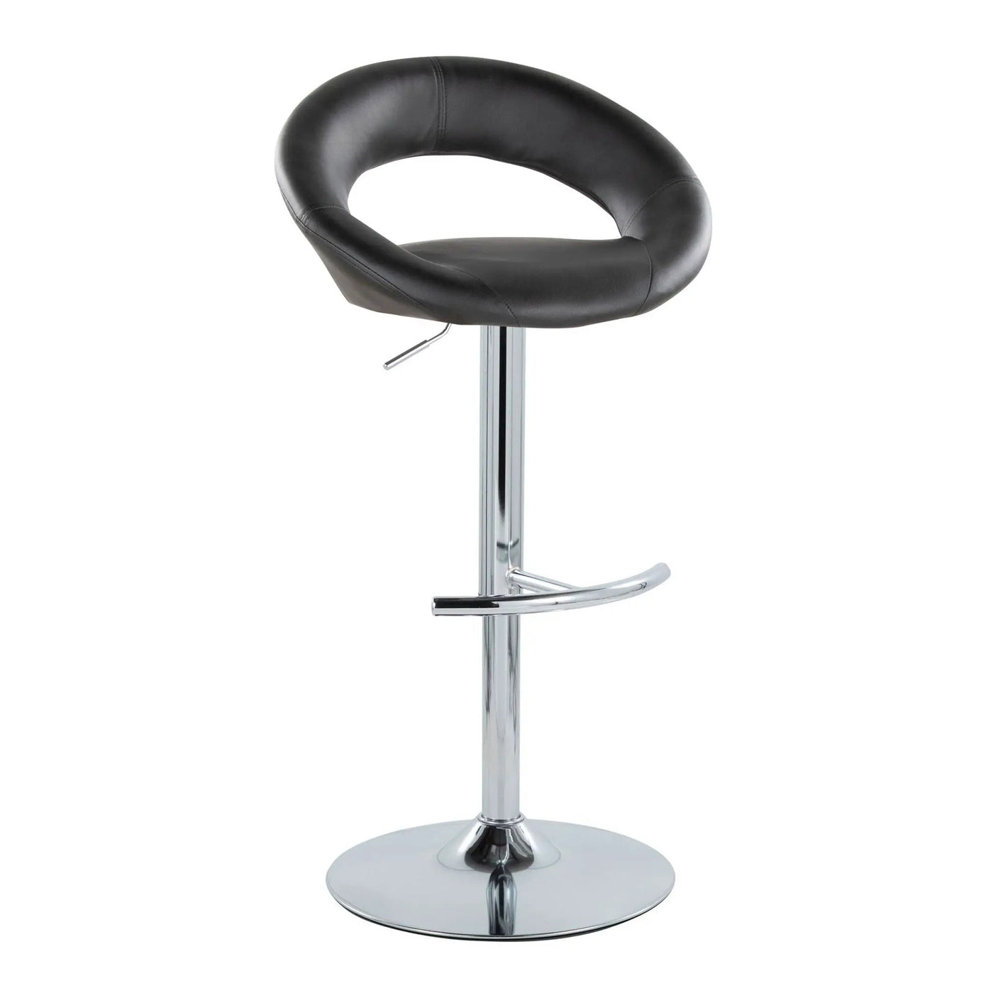 Posh - Contemporary Adjustable Barstool With Swivel With Rounded T Footrest (Set of 2) by HouseOfZazla