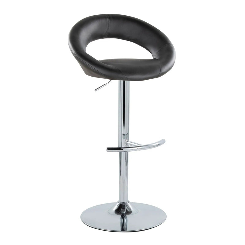 Posh - Contemporary Adjustable Barstool With Swivel With Rounded T Footrest (Set of 2) by Unique Piece Furniture