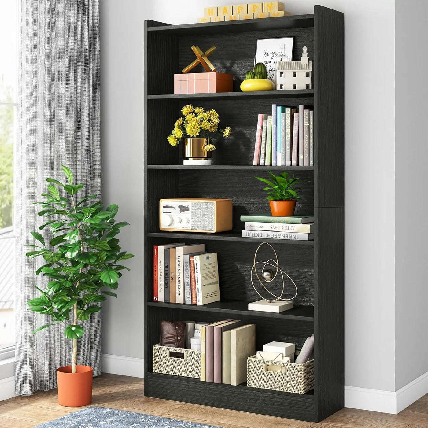 Library Bookshelf With Storage For Living Room by HouseOfZazla