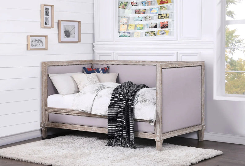 Charlton - Twin Daybed - Beige / Weathered Oak by HouseOfZazla