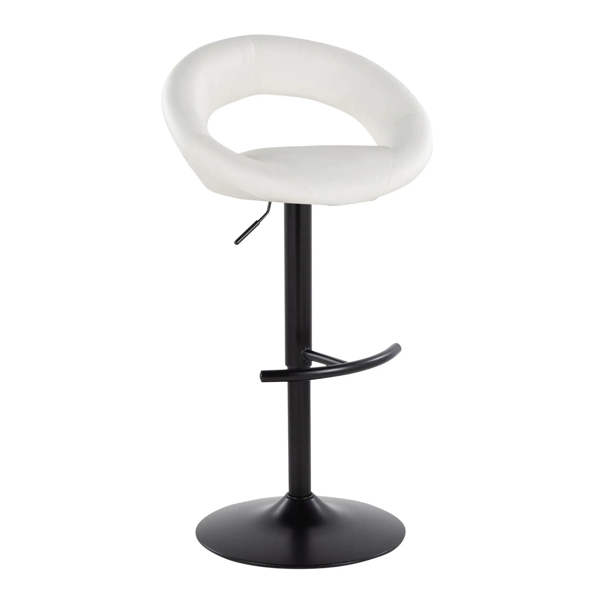 Posh - Contemporary Adjustable Barstool With Swivel & Rounded T Footrest (Set of 2) by Unique Piece Furniture
