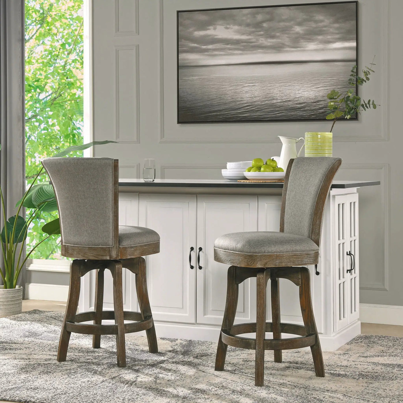 Henry - Armless Swivel Counter Height Bar Stool by HouseOfZazla