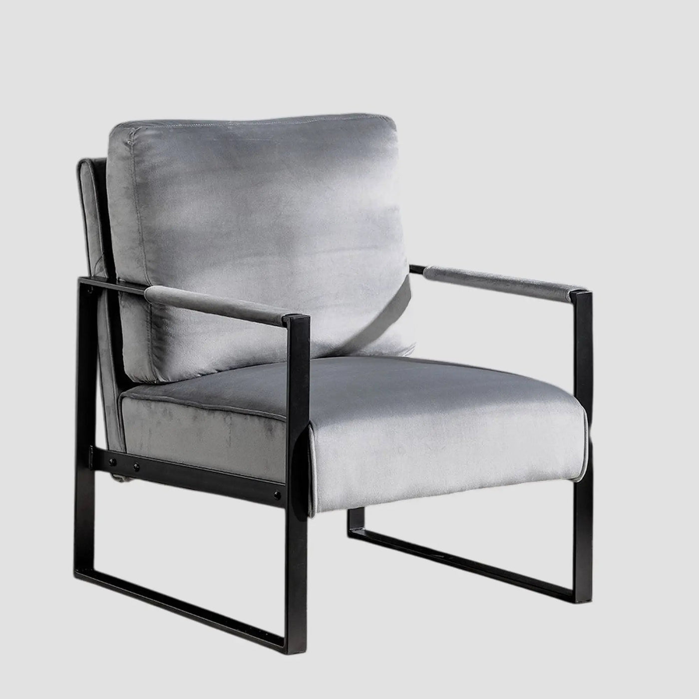 Classic Mid Century Modern Accent Chair With Durable Square Metal Frame, Armchair by HouseOfZazla