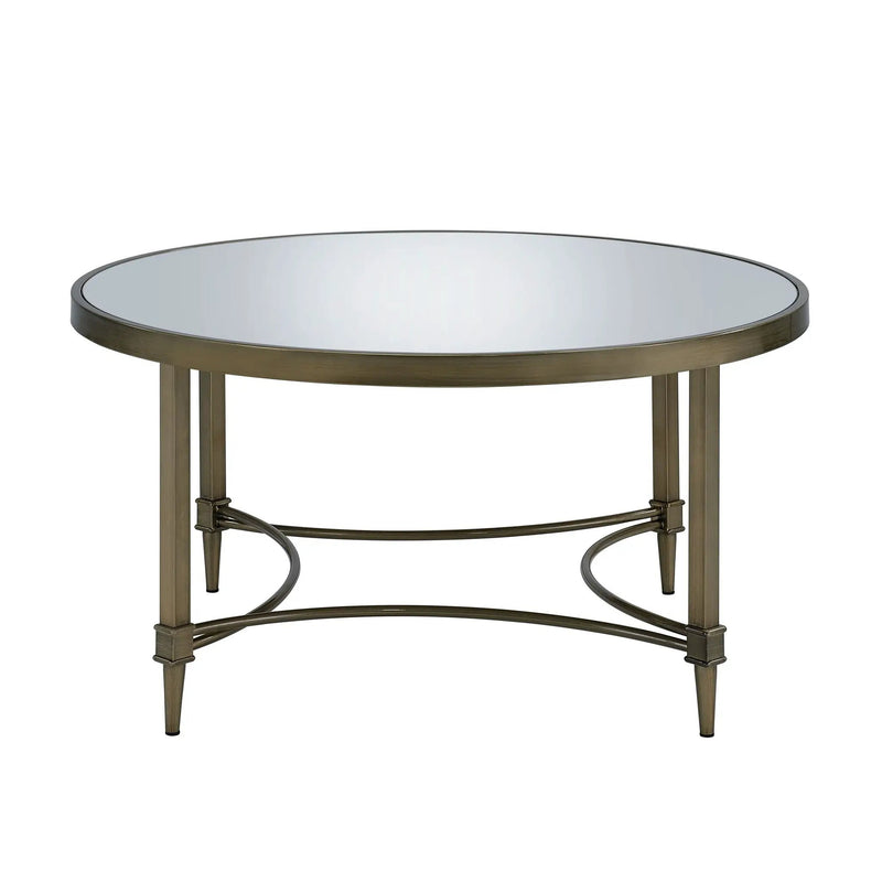 Aditya - Mirrored Antique Brass Coffee Table - Antique Brass by HouseOfZazla