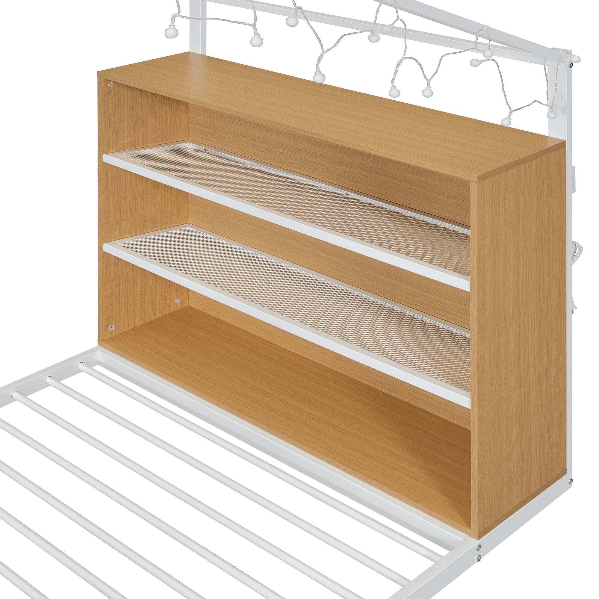 Bed House Frame With Shelves And Lights by HouseOfZazla