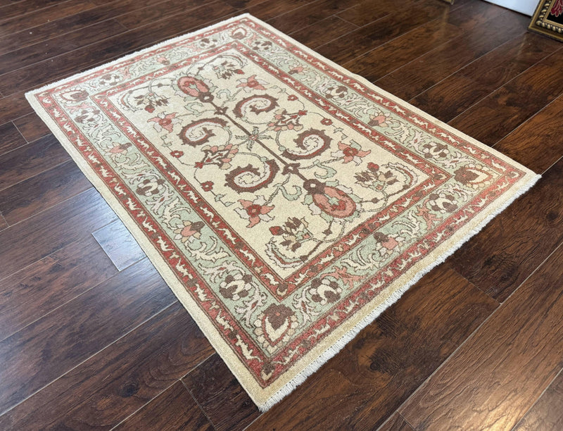 Indo Mahal Rug 4 x 5.6, Indian Handmade Wool Area Rug by Jewel Rugs