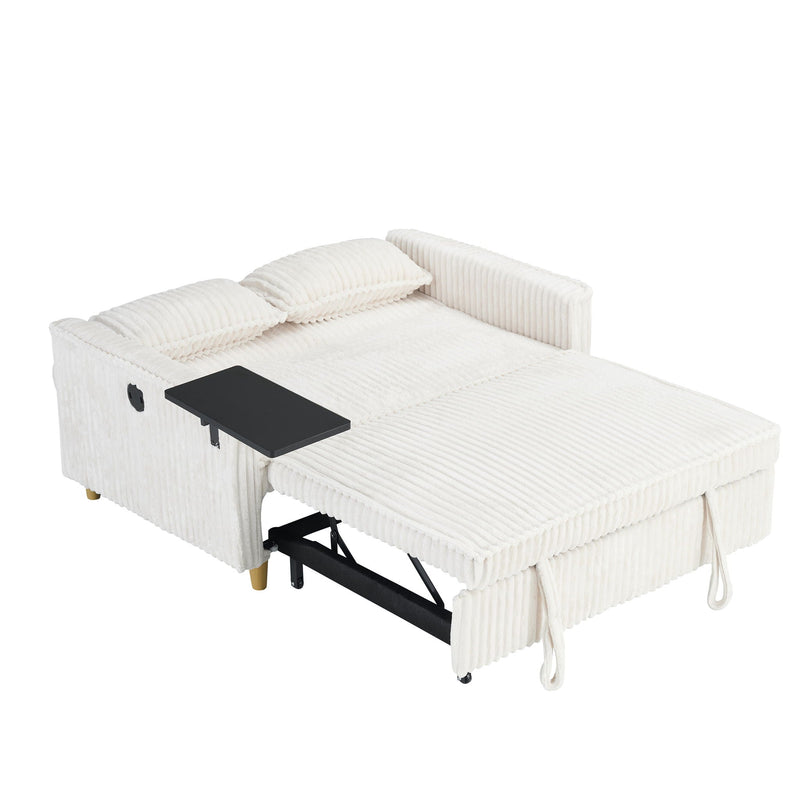 Pull Out Sofa With Movable Tabletop And USB Ports by HouseOfZazla