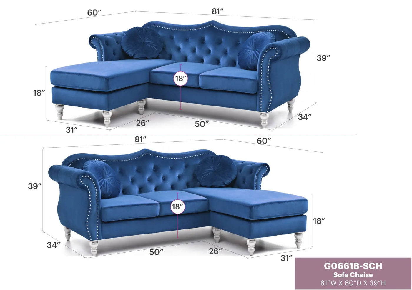 Hollywood - Sofa Chaise by HouseOfZazla