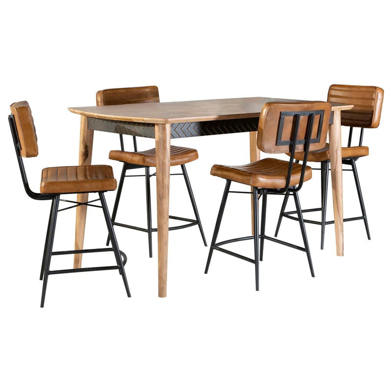 Partridge 5-piece Counter Dining Set Sheesham and Camel by Unique Piece Furniture