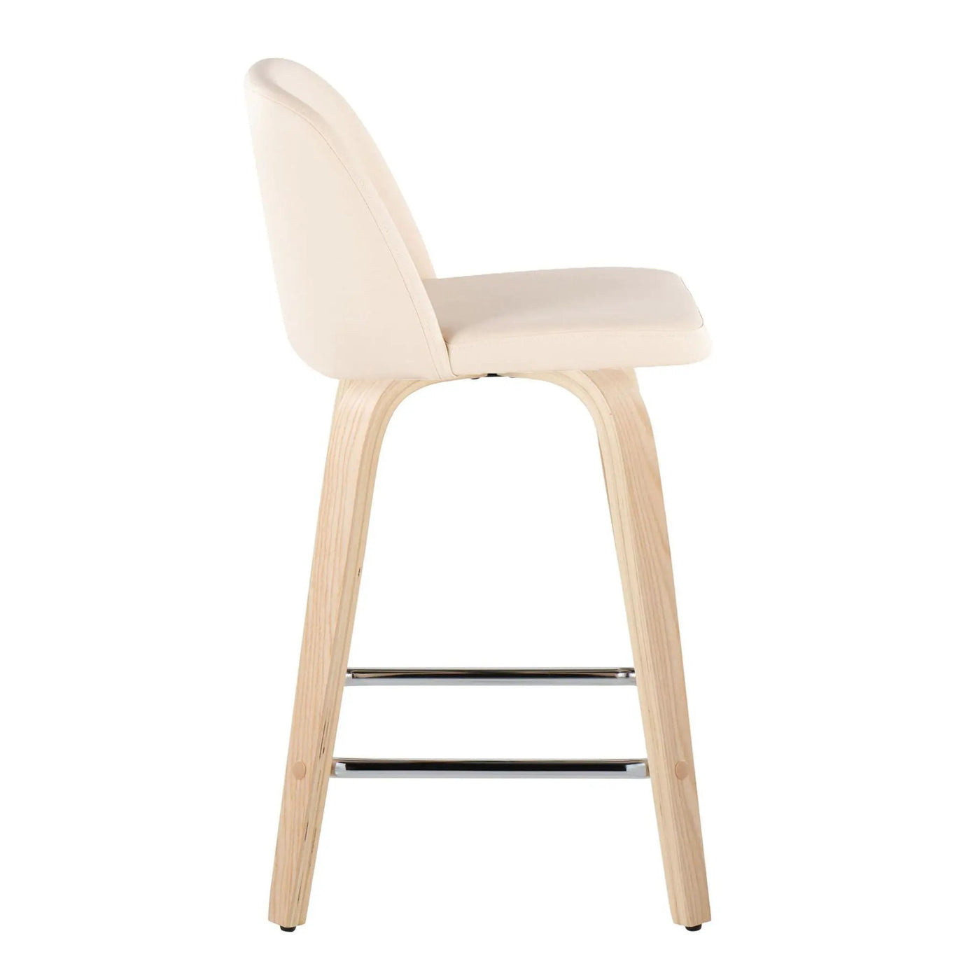 Toriano - Contemporary Fixed Height Counter Stool With Swivel With Square Footrest (Set of 2) by HouseOfZazla