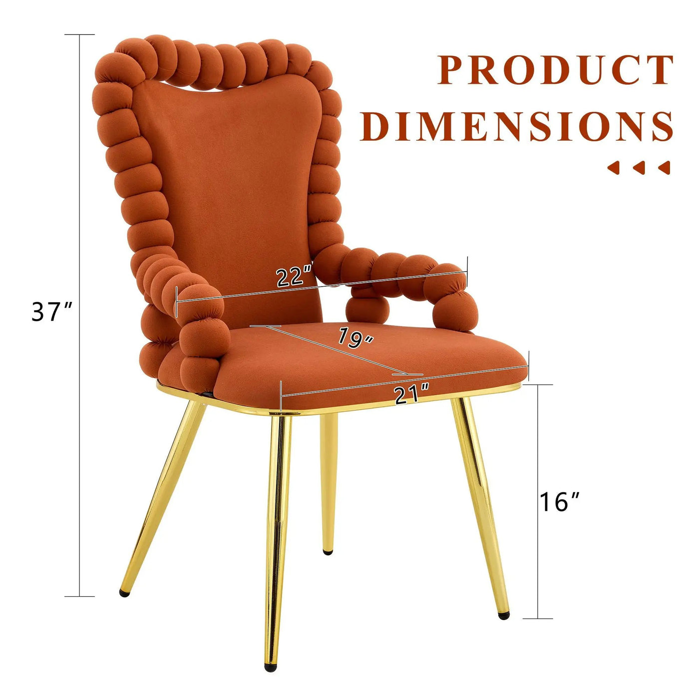 Puffy Bubble, Ball Chain Chair With Armrests For Dining Room (Set of 2) by Unique Piece Furniture