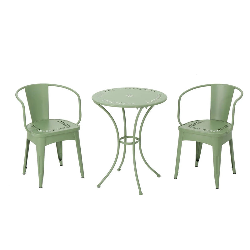 Ambrosia - 3 Piece Bistro Set With Leaf Motifs Top And Seat by HouseOfZazla