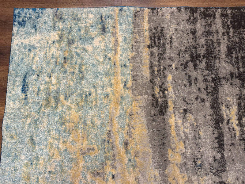 Modern Abstract Blue Area Rug 8x11 ft by Jewel Rugs