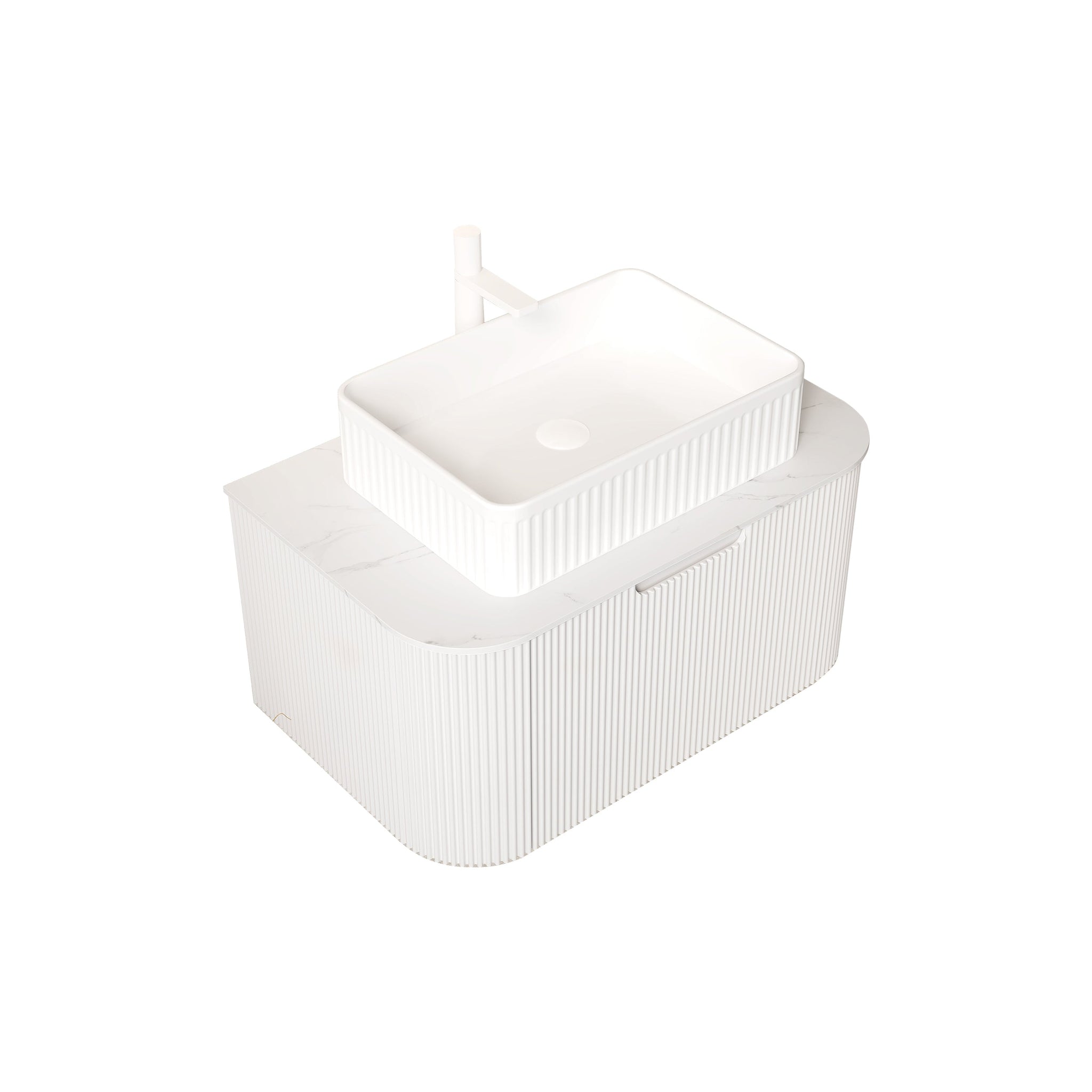 DINA 30" Bathroom Vanity & Sink with Floating Curved Edges and Storage Drawer by HouseOfZazla
