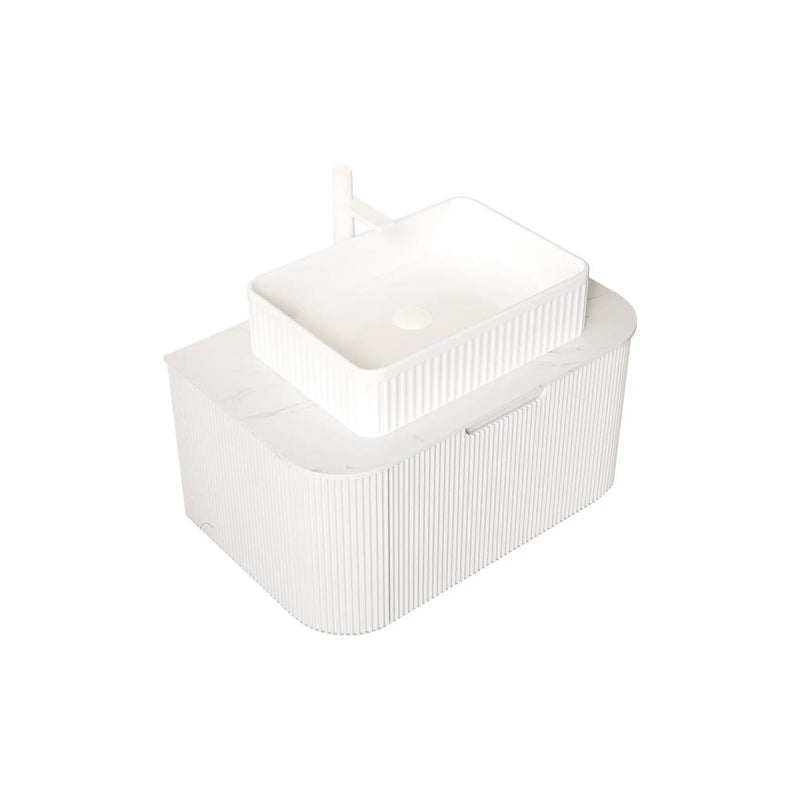 DINA 30" Bathroom Vanity & Sink with Floating Curved Edges and Storage Drawer by HouseOfZazla