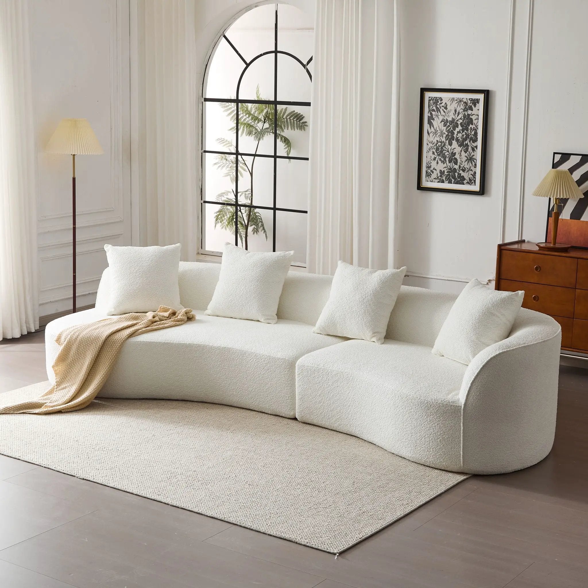 Elegant Curved Sectional Sofa With Full Foam Comfort by HouseOfZazla