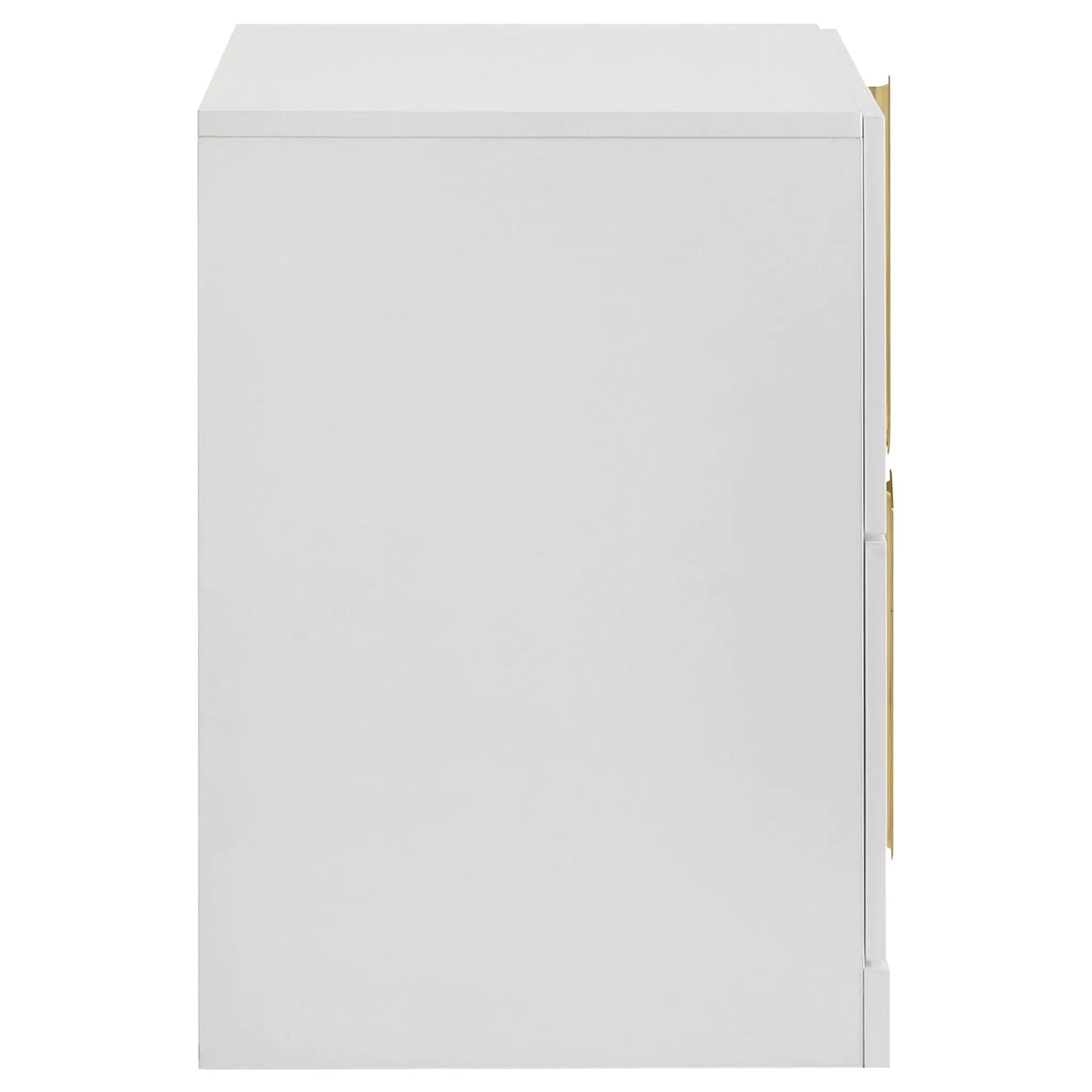 Ines 2-drawer Nightstand Bedside Table White High Gloss by Unique Piece Furniture
