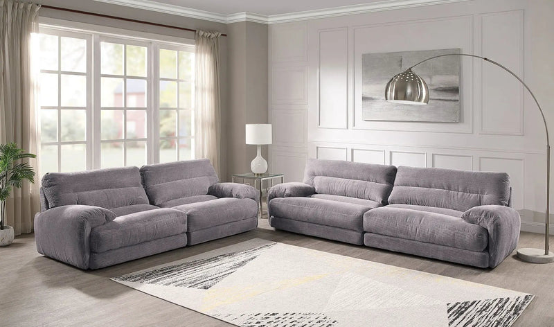 Cadenza - Corduroy 2 Piece Living Room Set - Gray by Unique Piece Furniture